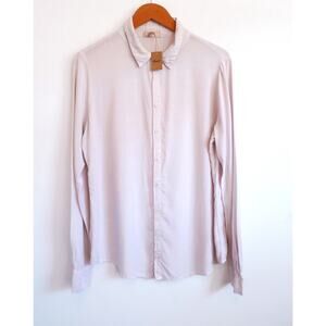 CP SHADES Romy Button Down Shirt Rayon Peony Pale Pink Garmentory M NWT $230